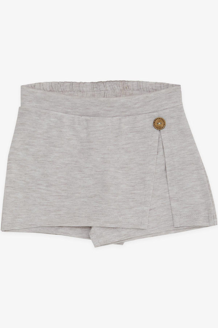 BRE Breeze Girl Child Shorts Skirt Button Accented 3-7 Years, Beige Melange - Eastpointe