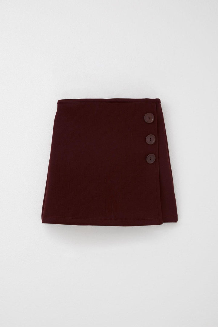 BRE Breeze Girl Child Shorts Skirt with Button Accessories Elastic Waist 62 Years, Burgundy - Ferizaj