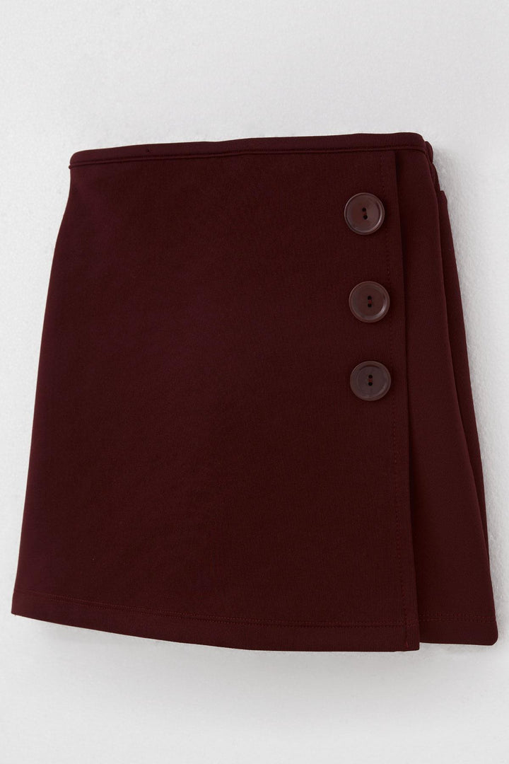 BRE Breeze Girl Child Shorts Skirt with Button Accessories Elastic Waist 62 Years, Burgundy - Ferizaj