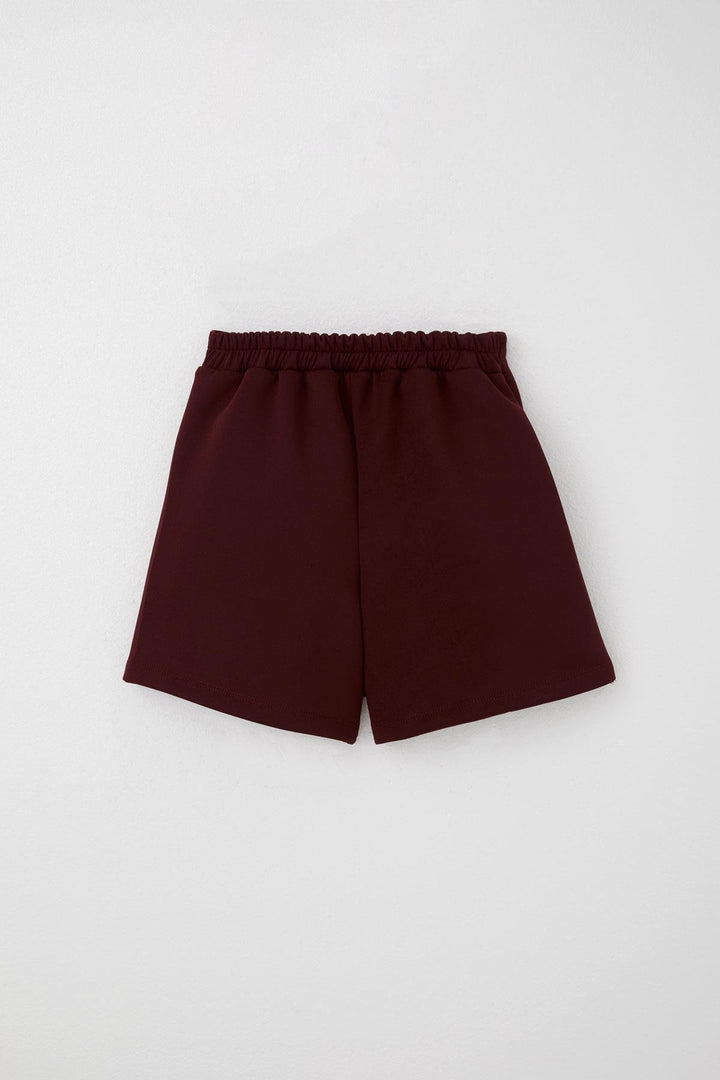 BRE Breeze Girl Child Shorts Skirt with Button Accessories Elastic Waist 62 Years, Burgundy - Ferizaj