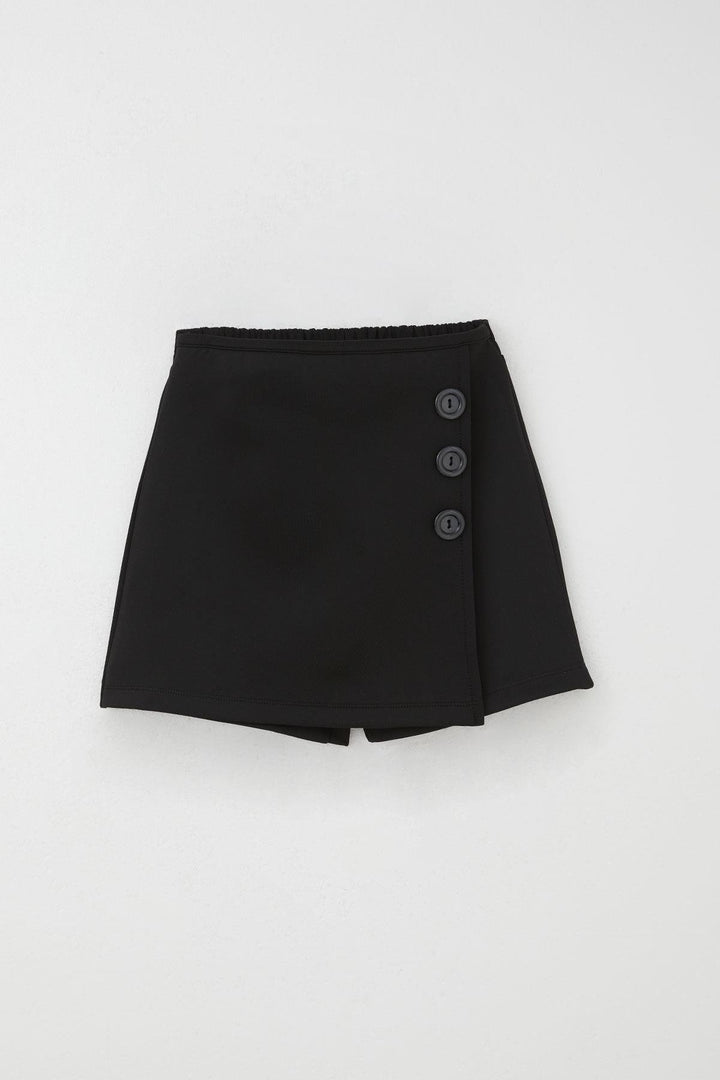 BRE Breeze Girl Child Shorts Skirt with Button Accessories Elastic Waist 62 Years, Black - Boulder