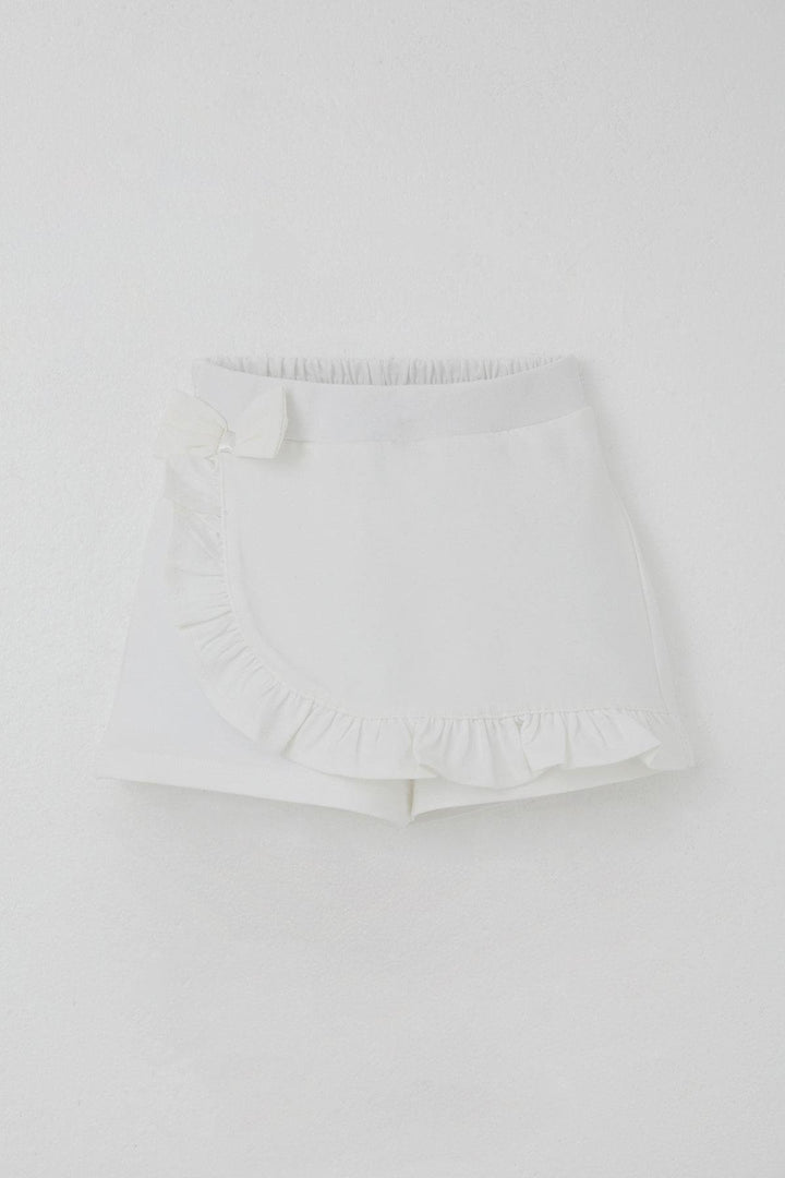 BRE Breeze Girl Child Shorts Skirt with Bow Accessory Frilly 3-8 Years, Ecru - Torquay