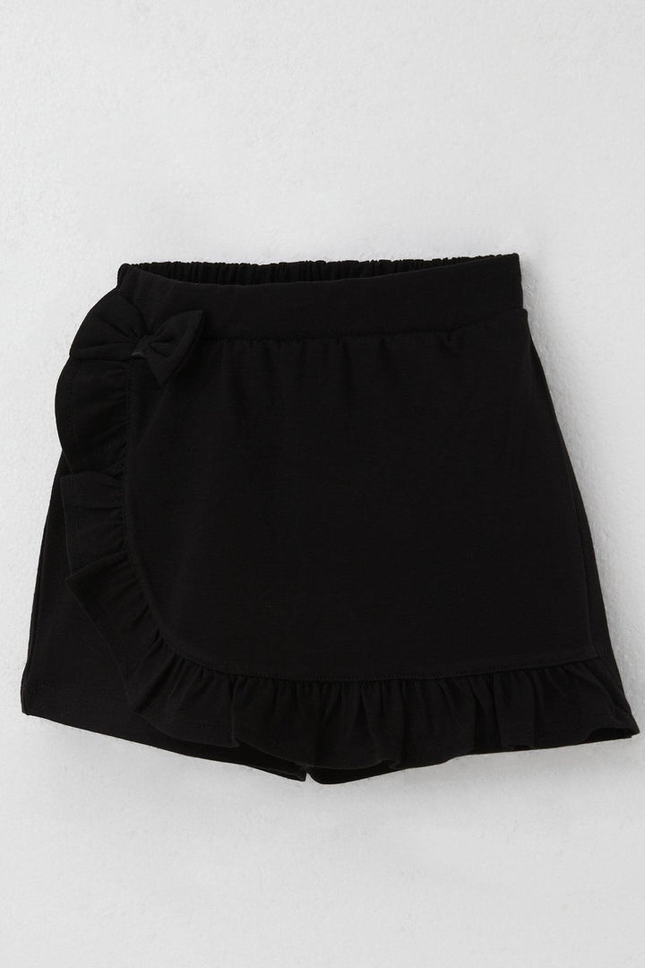 BRE Breeze Girl Child Shorts Skirt with Bow Accessory Frilly 3-8 Years, Black - Hoddesdon