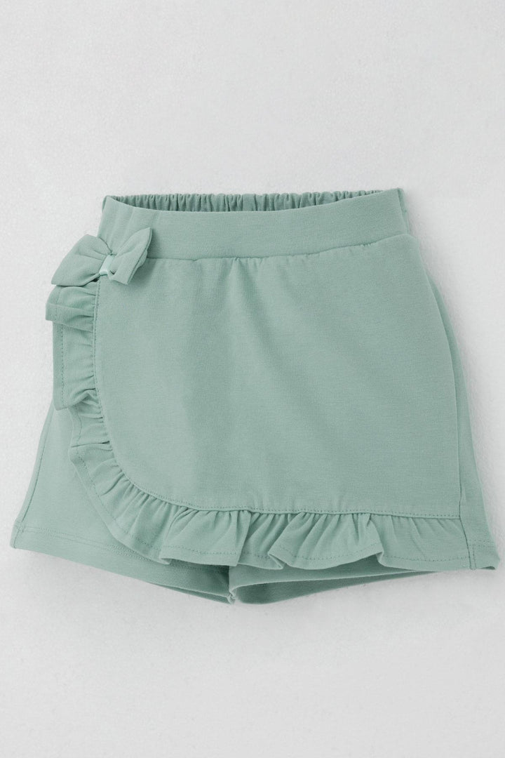 BRE Breeze Girl Child Shorts Skirt with Bow Accessory Frilly 3-8 Years, Aqua Green - Santa María Atzompa