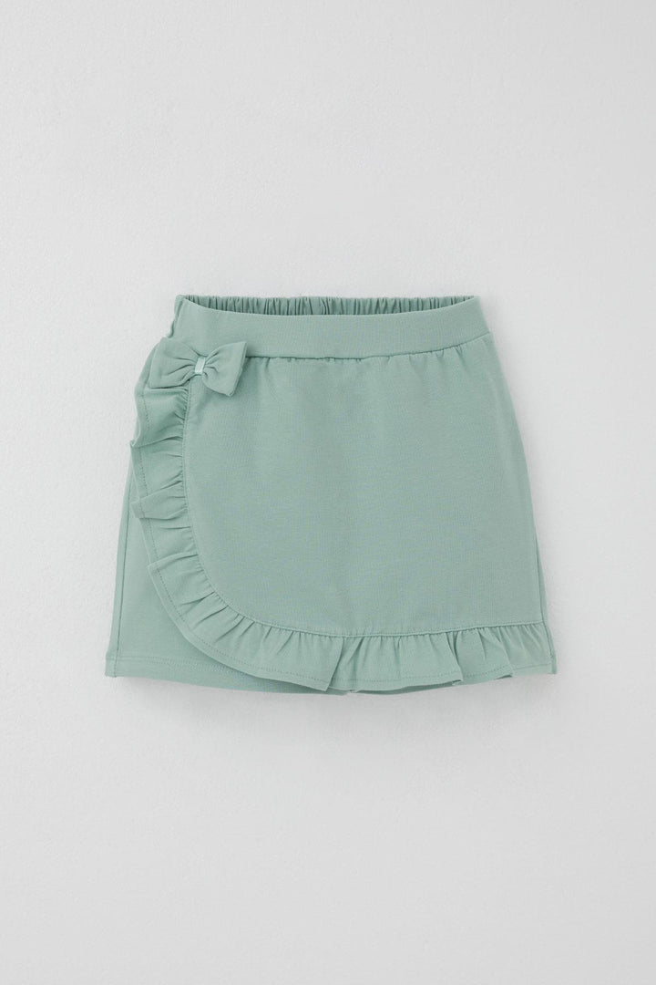 BRE Breeze Girl Child Shorts Skirt with Bow Accessory Frilly 60 Years, Aqua Green - Ágios Dimítrios