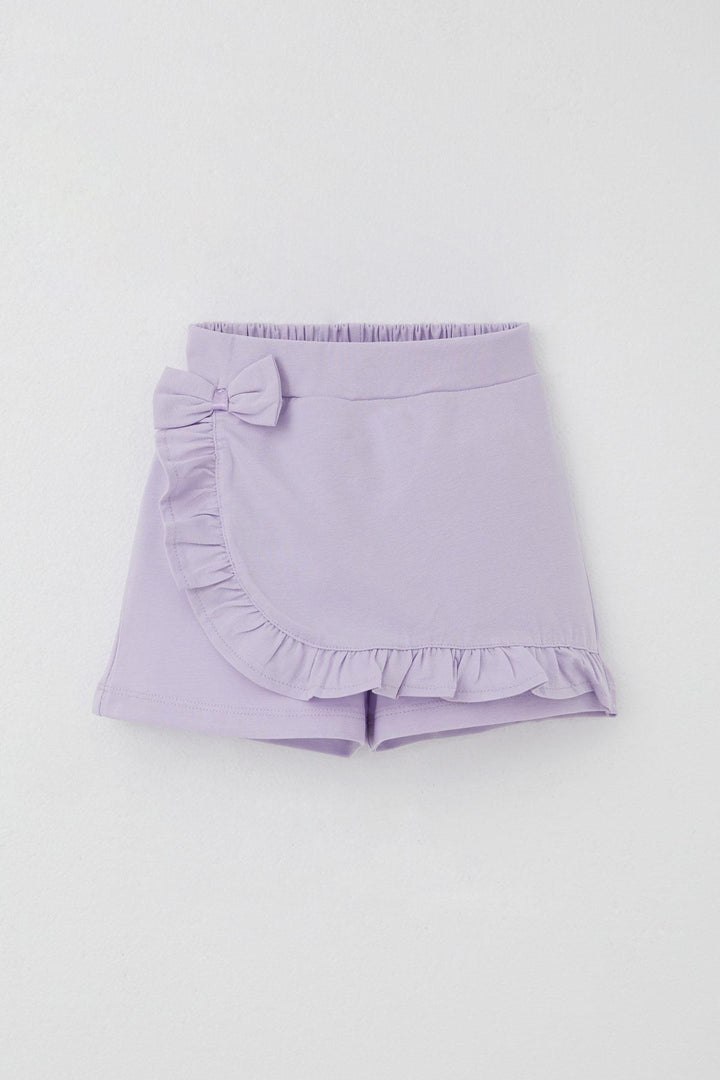 BRE Breeze Girl Child Shorts Skirt with Bow Accessory Frilly 3-8 Years, Light Lilac - Montréal