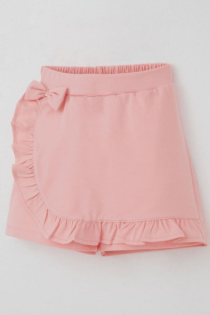 BRE Breeze Girl Child Shorts Skirt with Bow Accessory Frilly 60 Years, Salmon - Hameln