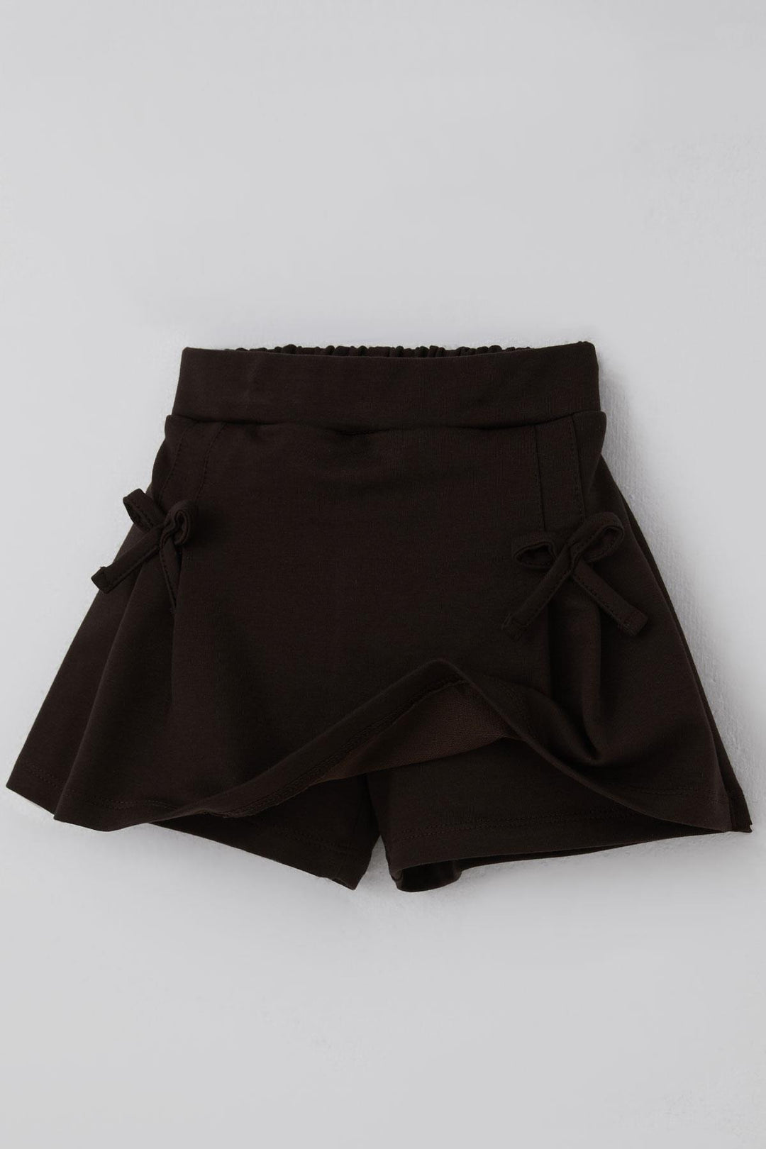 BRE Breeze Girl Child Shorts Skirt with Bow Accessory Elastic Waist 3-7 Years, Dark Brown - Fort Myers