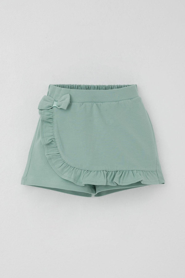 BRE Breeze Girl Child Shorts Skirt with Bow Accessory Frilly 3-8 Years, Aqua Green - Santa María Atzompa