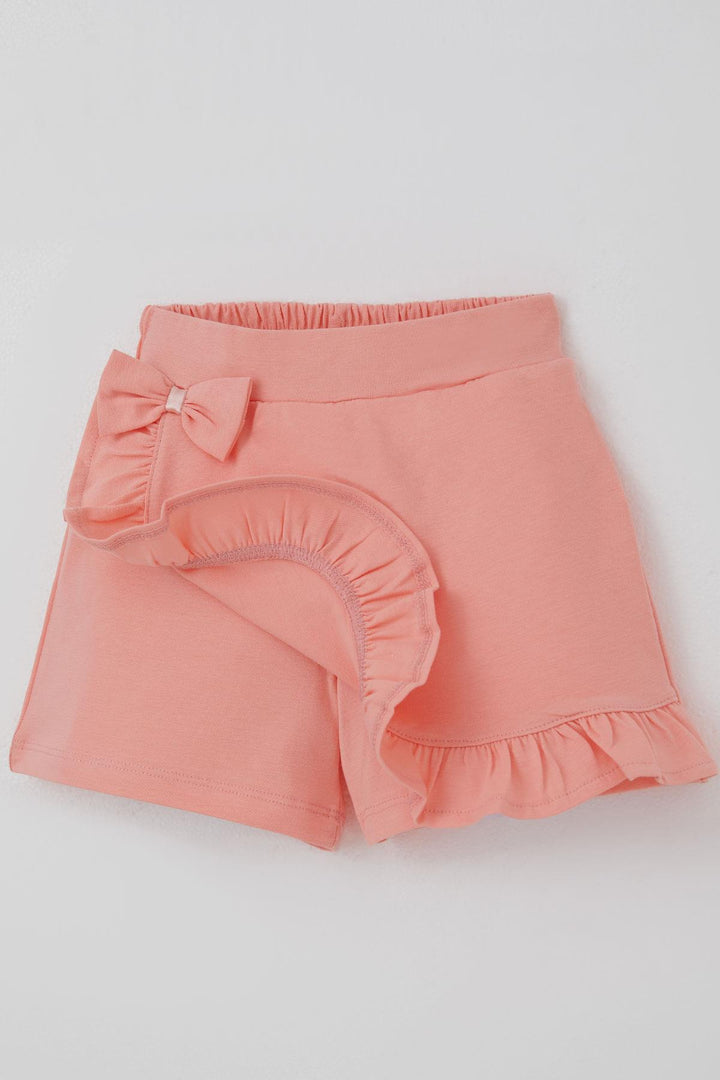 BRE Breeze Girl Child Shorts Skirt with Bow Accessory Frilly 3-8 Years, Salmon - Kannapolis