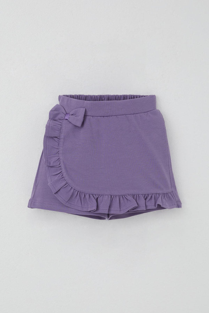 BRE Breeze Girl's Shorts Skirt with Bow Accessory Frilly 3-8 Years, Lilac - Huntersville