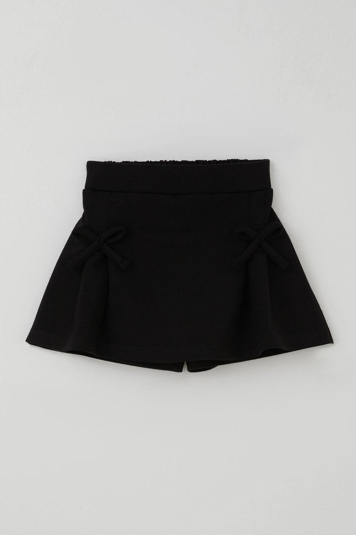 BRE Breeze Girl Child Shorts Skirt with Bow Accessory Elastic Waist 3-7 Years, Black - Pantin