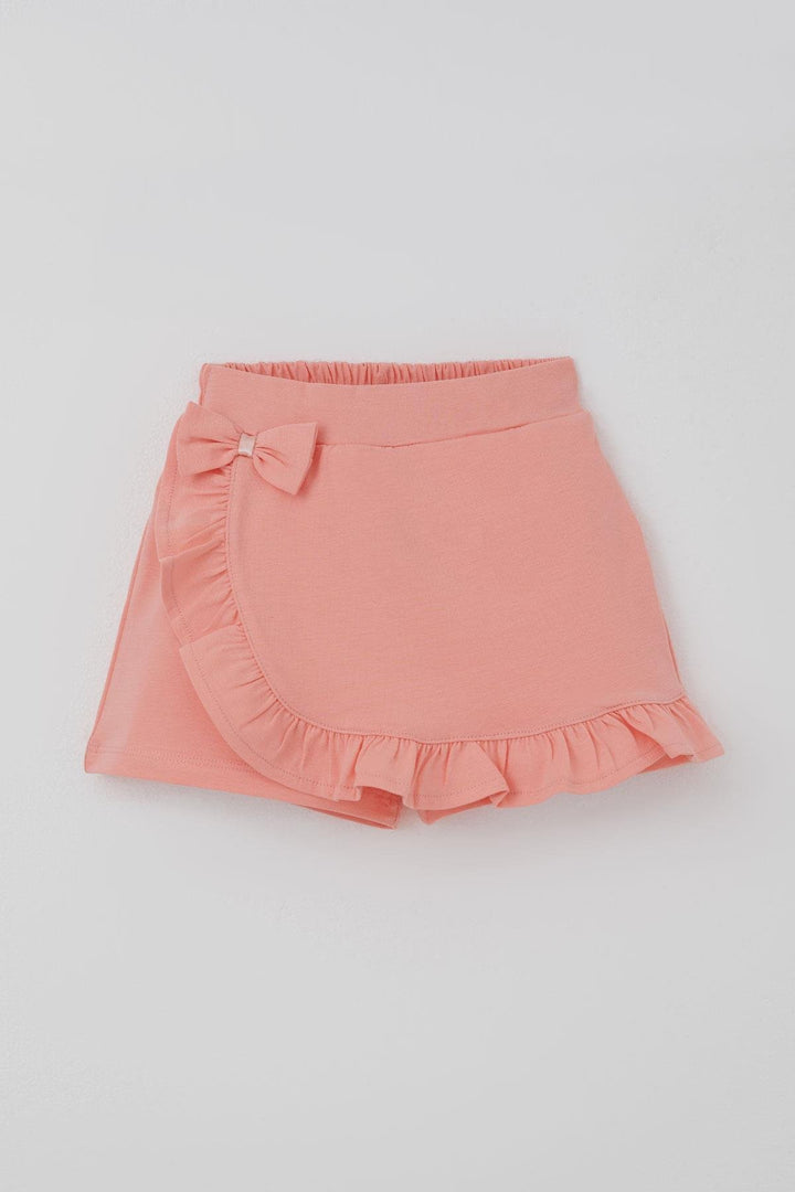 BRE Breeze Girl Child Shorts Skirt with Bow Accessory Frilly 3-8 Years, Salmon - Kannapolis