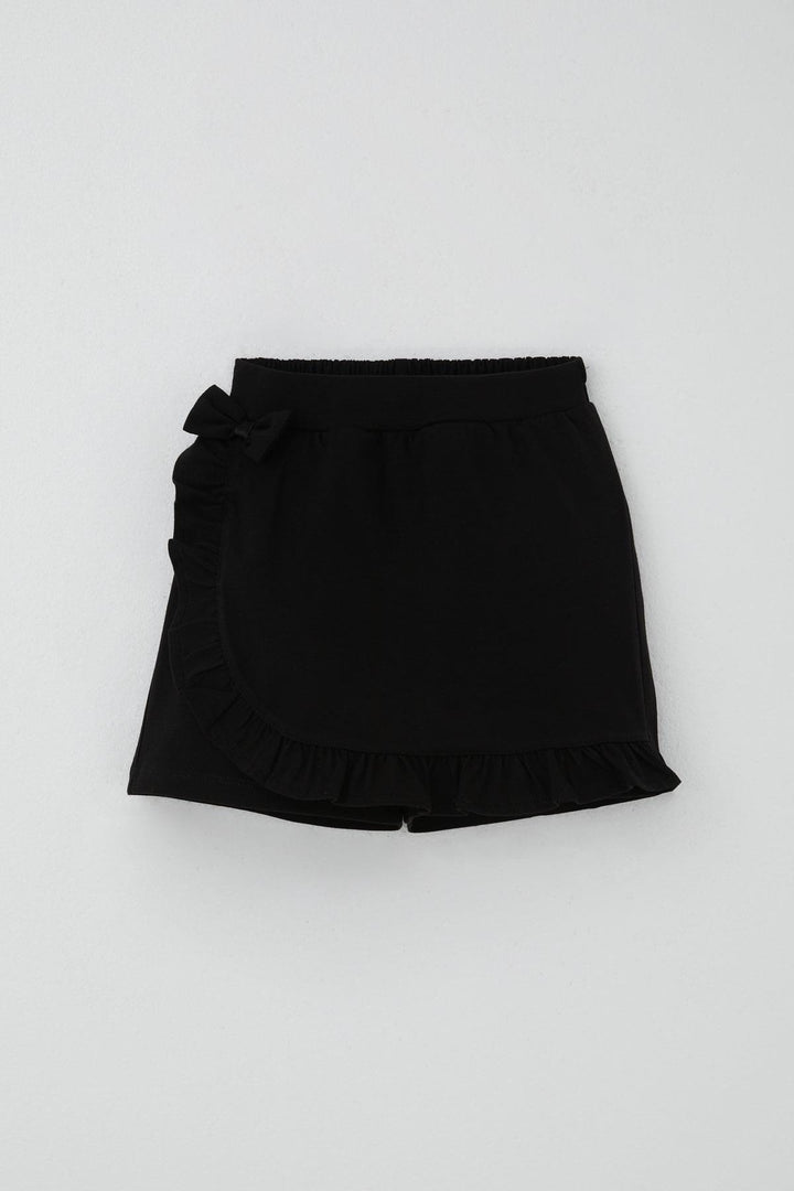 BRE Breeze Girl Child Shorts Skirt with Bow Accessory Frilly 60 Years, Black - Ourém