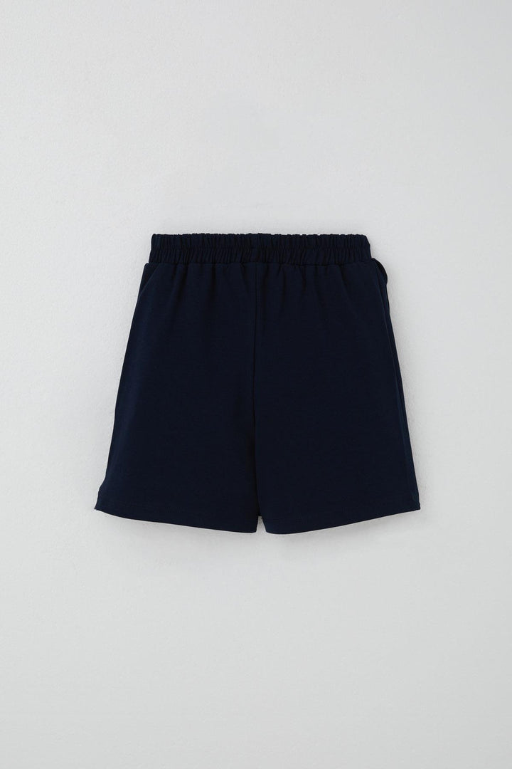 BRE Breeze Girl Child Shorts Skirt with Bow Accessory Frilly 60 Years, Navy Blue - Rialto