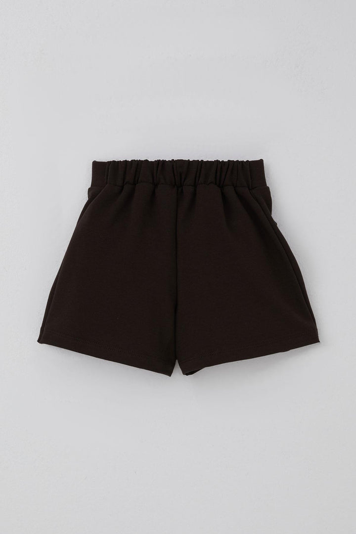 BRE Breeze Girl Child Shorts Skirt with Bow Accessory Elastic Waist 3-7 Years, Dark Brown - Fort Myers