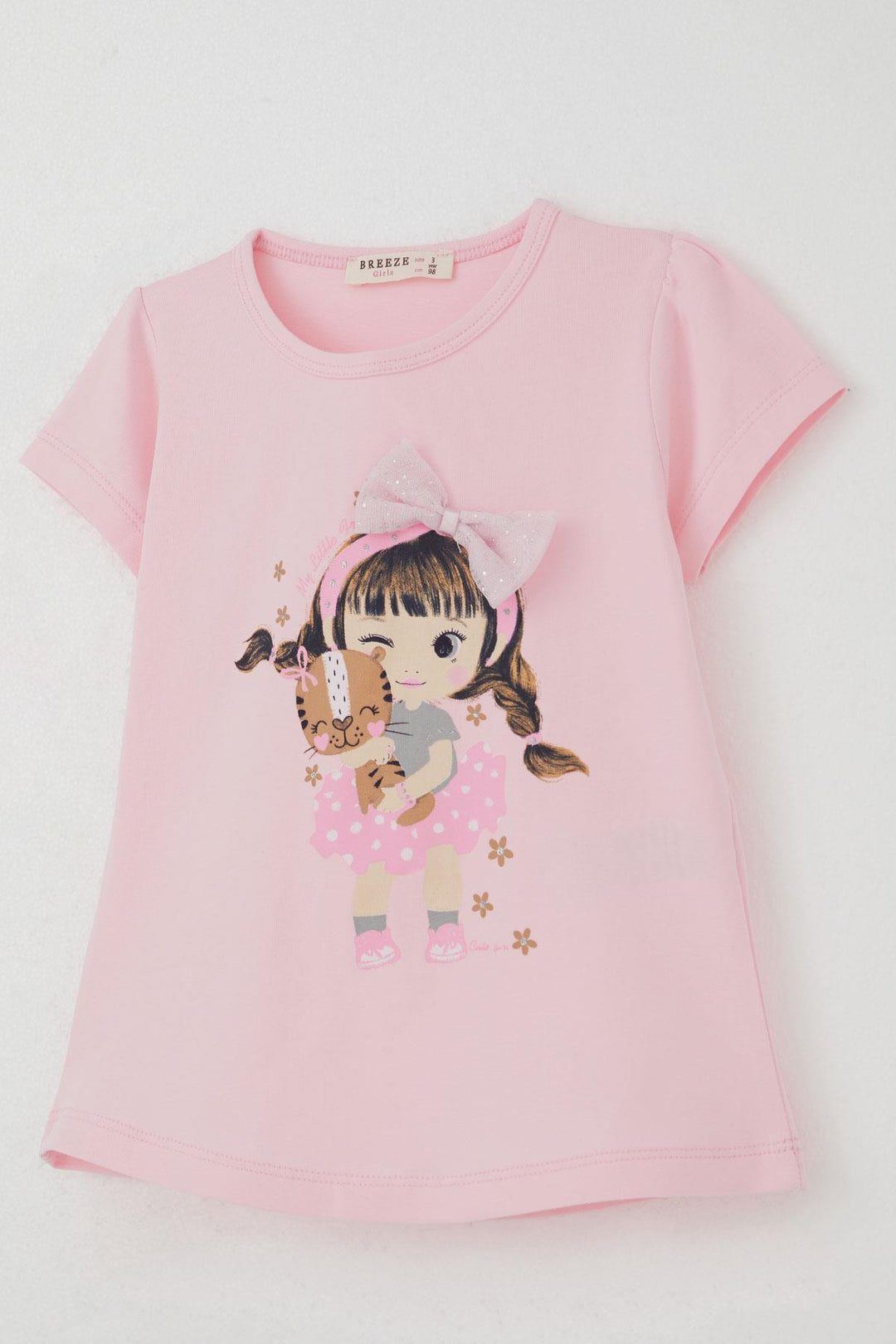 BRE Breeze Girl Child Shorts Skirt Set Animal Love Themed Girl Printed Bow Accessorized 2-6 Years, Pink - Schenectady