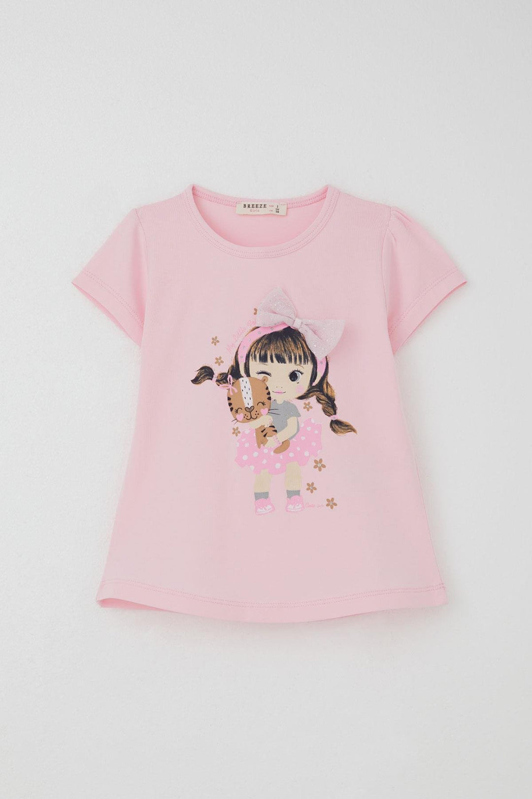 BRE Breeze Girl Child Shorts Skirt Set Animal Love Themed Girl Printed Bow Accessorized 2-6 Years, Pink - Schenectady