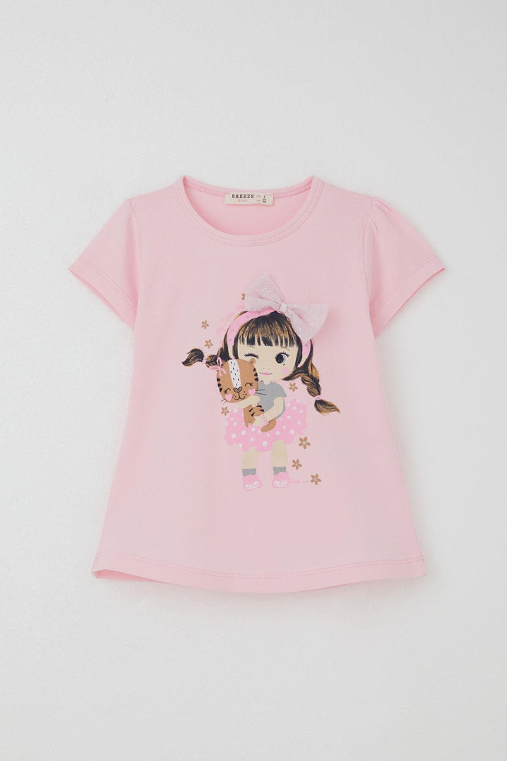 BRE Breeze Girl Child Shorts Skirt Set Animal Love Themed Girl Printed Bow Accessorized 2-6 Years, Pink - Schenectady