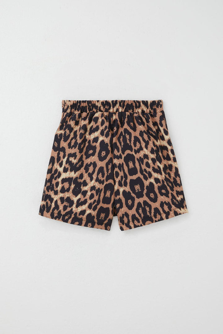 BRE Breeze Girl Child Shorts Skirt with Leopard Pattern Button Accessory 62 Years, Brown - Rotterdam