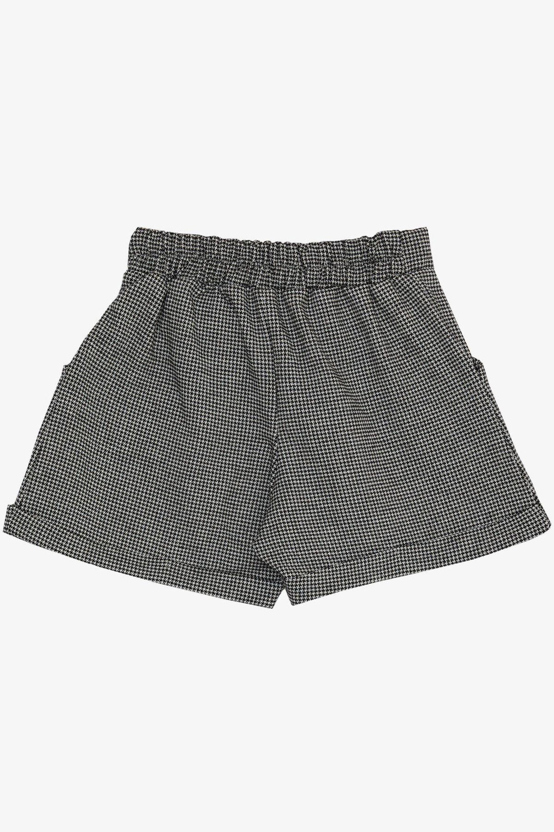 BRE Breeze Girl's Shorts Houndstooth Patterned with Bow, 1.5-5 Years, Black - Teziutlan