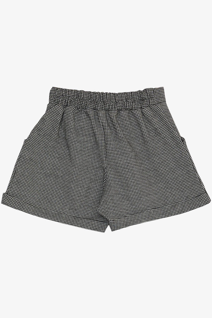 BRE Breeze Girl's Shorts Houndstooth Patterned with Bow, 1.5-5 Years, Black - Teziutlan