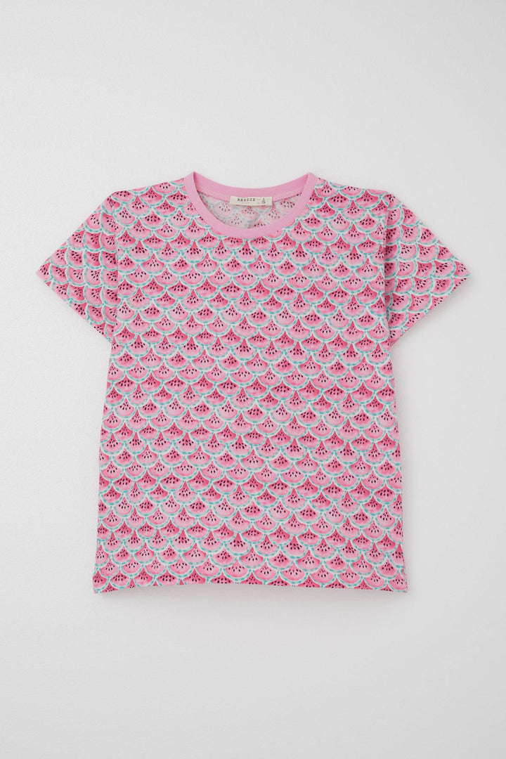 BRE Breeze Girl's Short Pyjama Set with Watermelon Slice Pattern, 4-8 Years, Pink. - Bellingham