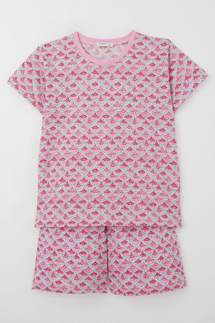 BRE Breeze Girl's Shorts Pajama Set Watermelon Slice Patterned 94 Years, Pink - Ramos Arizpe