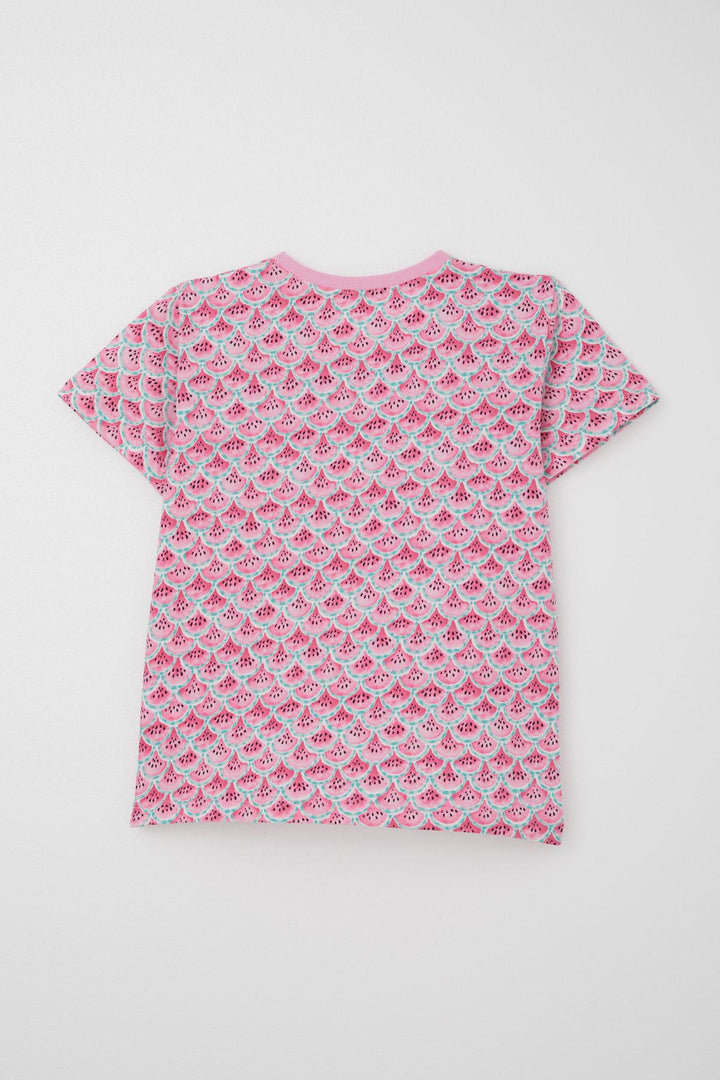 BRE Breeze Girl's Short Pyjama Set with Watermelon Slice Pattern, 4-8 Years, Pink. - Bellingham