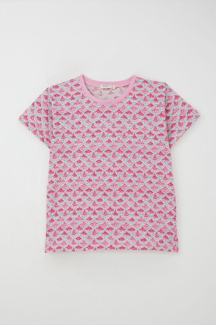 BRE Breeze Girl's Shorts Pajama Set Watermelon Slice Patterned 94 Years, Pink - Ramos Arizpe