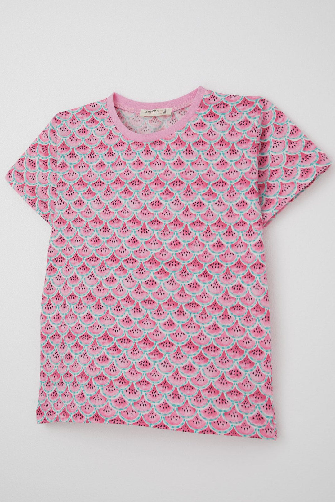 BRE Breeze Girl's Short Pyjama Set with Watermelon Slice Pattern, 4-8 Years, Pink. - Bellingham