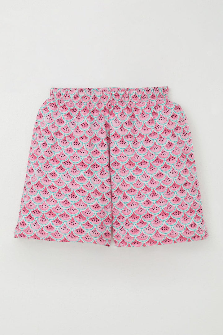 BRE Breeze Girl's Shorts Pajama Set Watermelon Slice Patterned 94 Years, Pink - Ramos Arizpe
