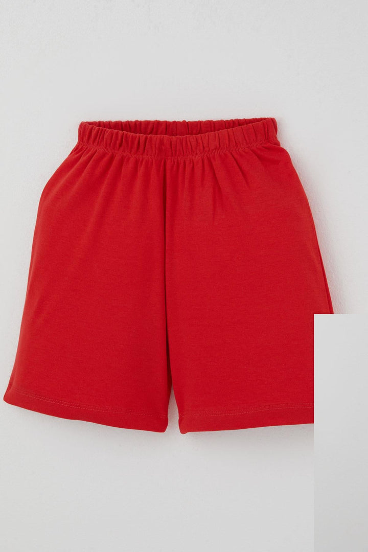 BRE Breeze Kız Çocuk Şortlu Pijama Takımı Çilek Desenli 4-8 Yaş, Krem - Walkden