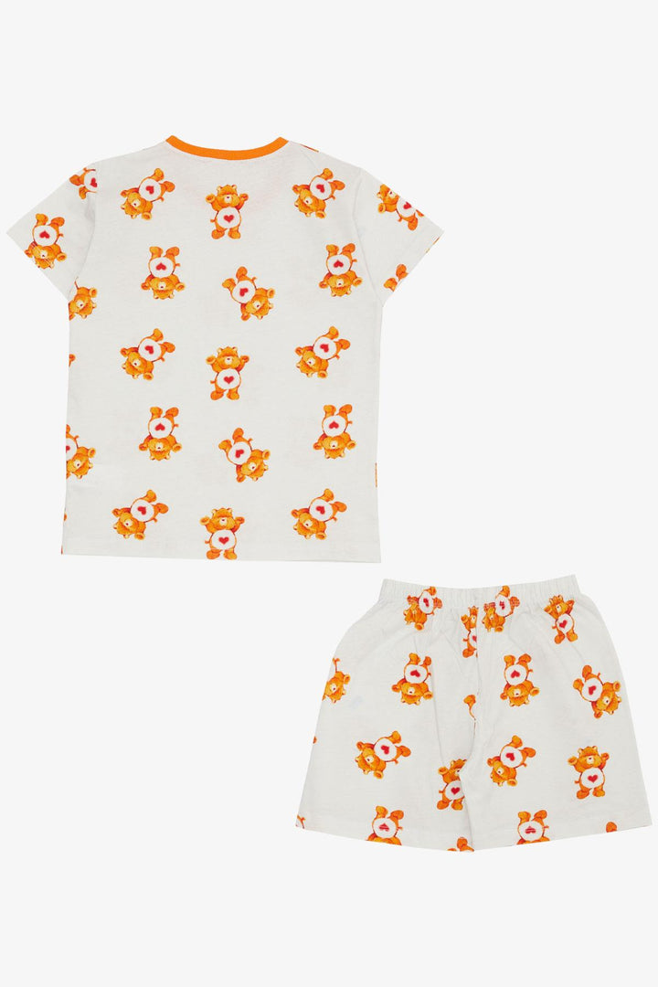 BRE Breeze Girl's Shorts Pajama Set Heart Patterned Baby Bear Design 4-8 Years, White - Brisbane