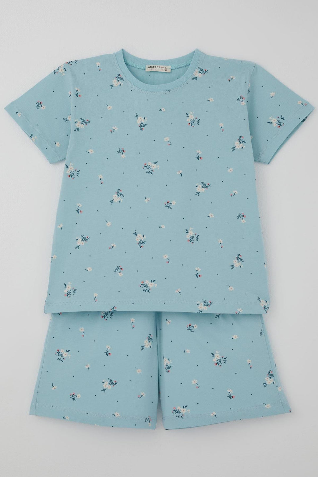 BRE Breeze Kız Çocuk Şortlu Pijama Takımı Çiçek Desenli 4-8 Yaş, Açık Mavi - Lüdenscheid