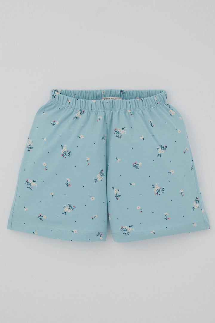 BRE Breeze Kız Çocuk Şortlu Pijama Takımı Çiçek Desenli 4-8 Yaş, Açık Mavi - Lüdenscheid