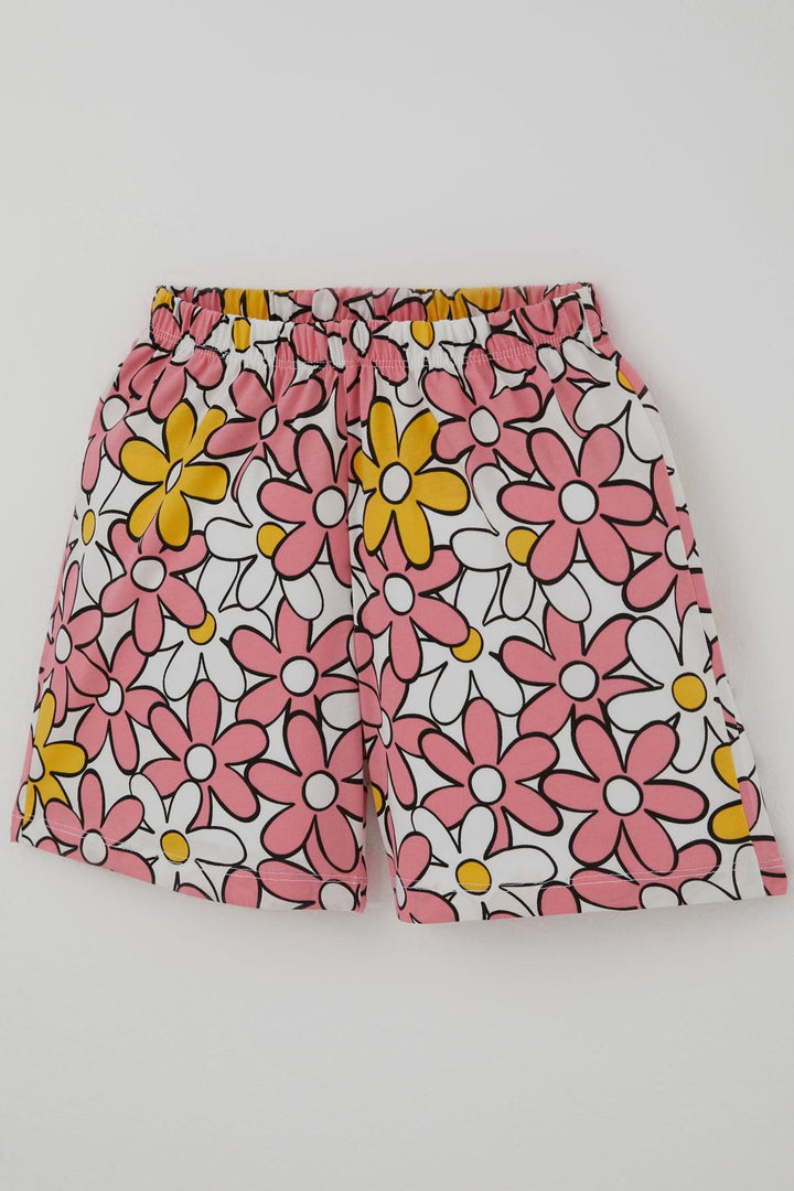 BRE Breeze Kız Çocuk Şortlu Pijama Takımı Renkli Papatya Desenli 4-8 Yaş, Karışık Renk - Alameda