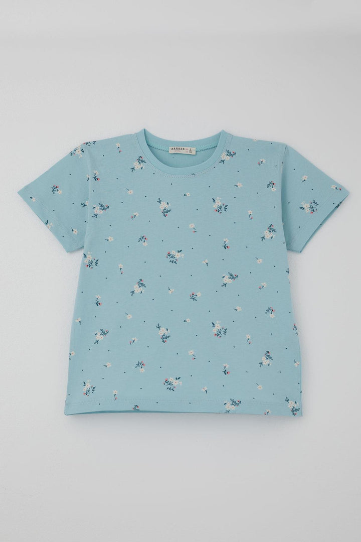 BRE Breeze Kız Çocuk Şortlu Pijama Takımı Çiçek Desenli 4-8 Yaş, Açık Mavi - Lüdenscheid