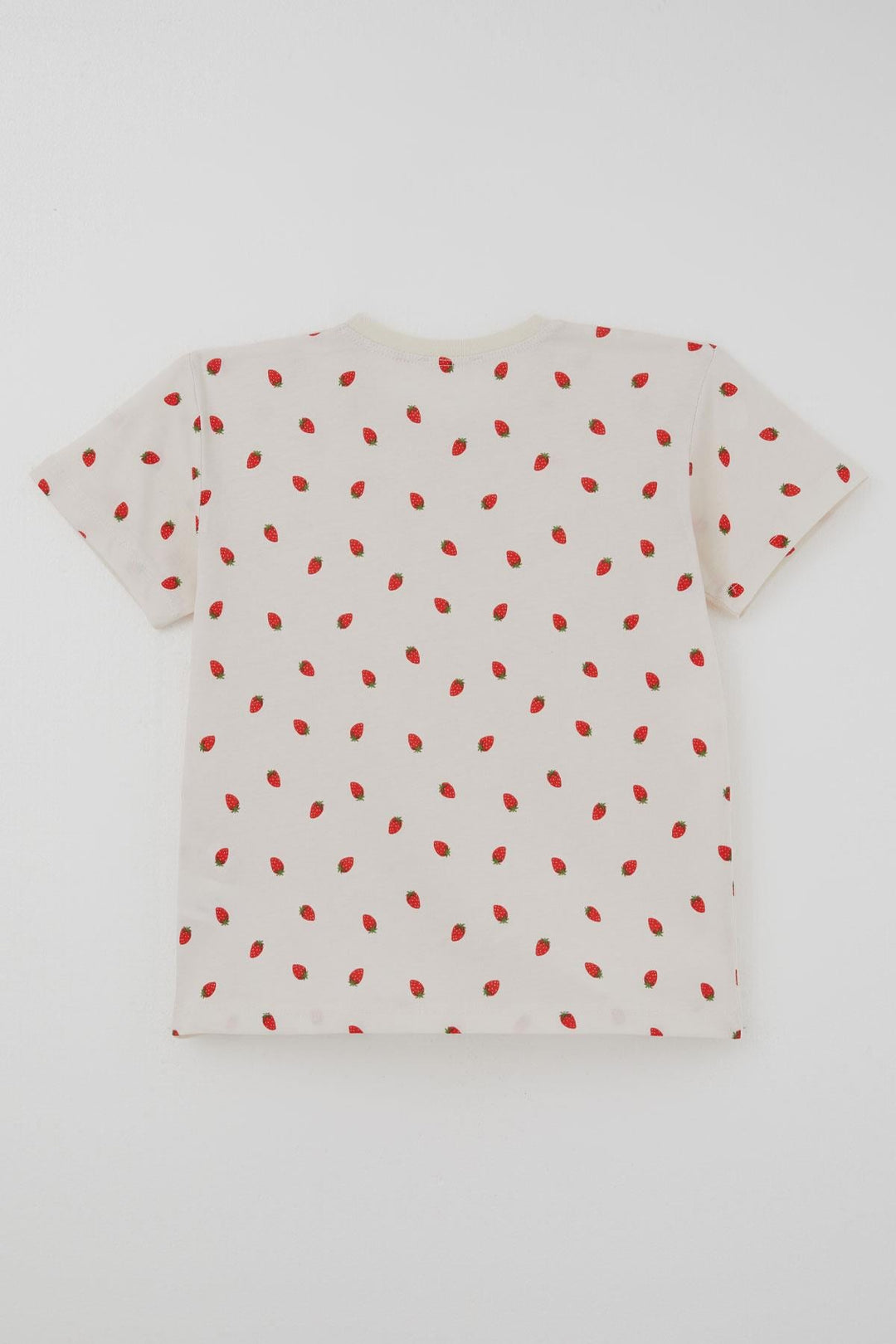 BRE Breeze Kız Çocuk Şortlu Pijama Takımı Çilek Desenli 4-8 Yaş, Krem - Walkden