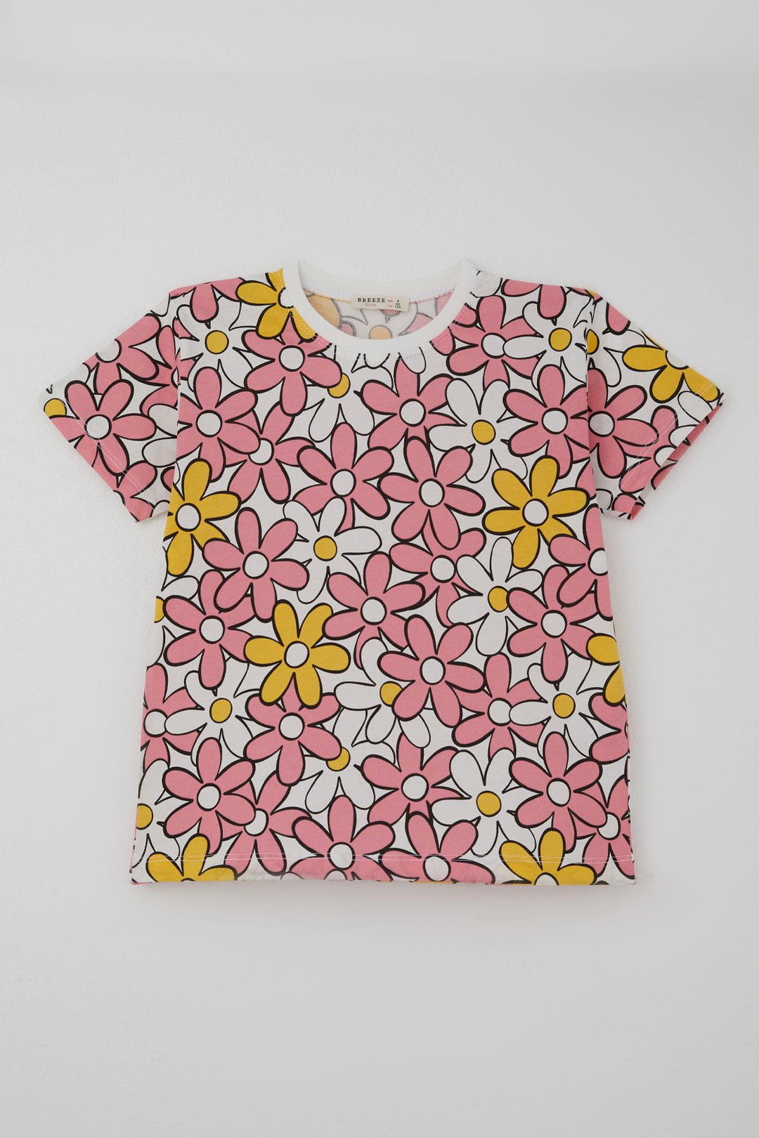 BRE Breeze Kız Çocuk Şortlu Pijama Takımı Renkli Papatya Desenli 4-8 Yaş, Karışık Renk - Alameda