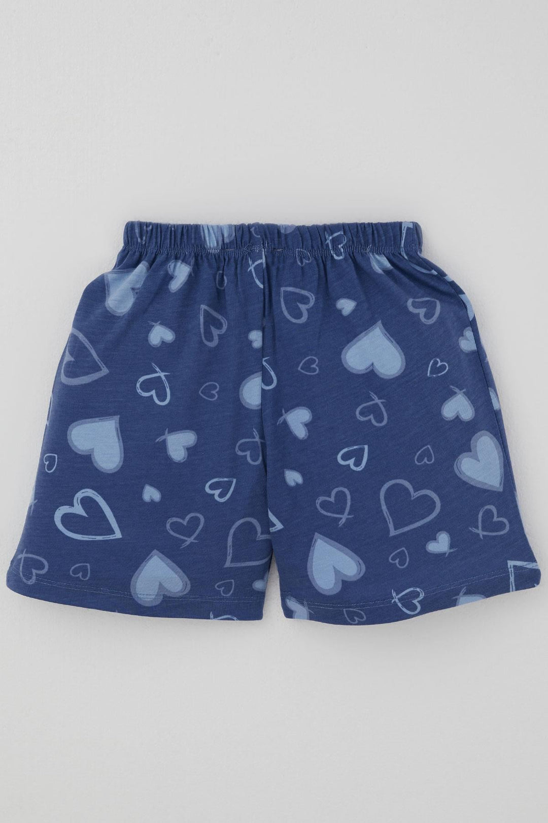 BRE Breeze Kız Çocuk Şortlu Pijama Takımı Kalp Desenli 4-8 Yaş, İndigo - Ninove