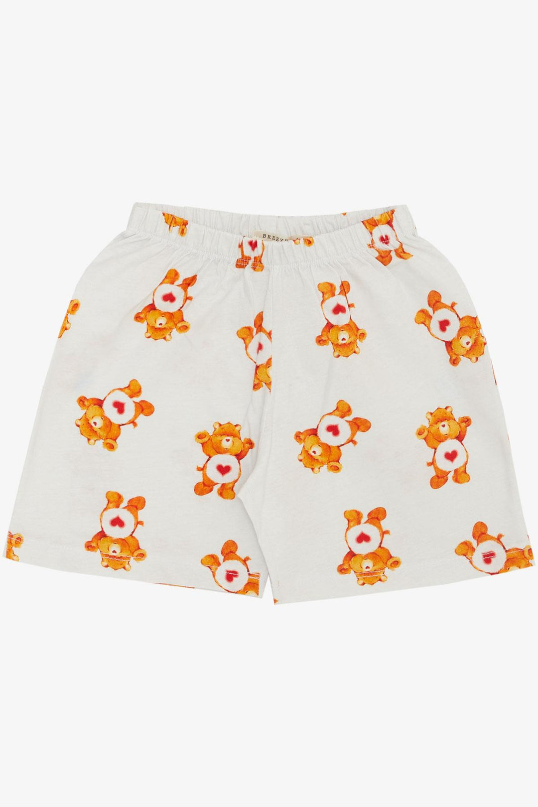 BRE Breeze Girl's Shorts Pajama Set Heart Patterned Baby Bear Design 4-8 Years, White - Brisbane