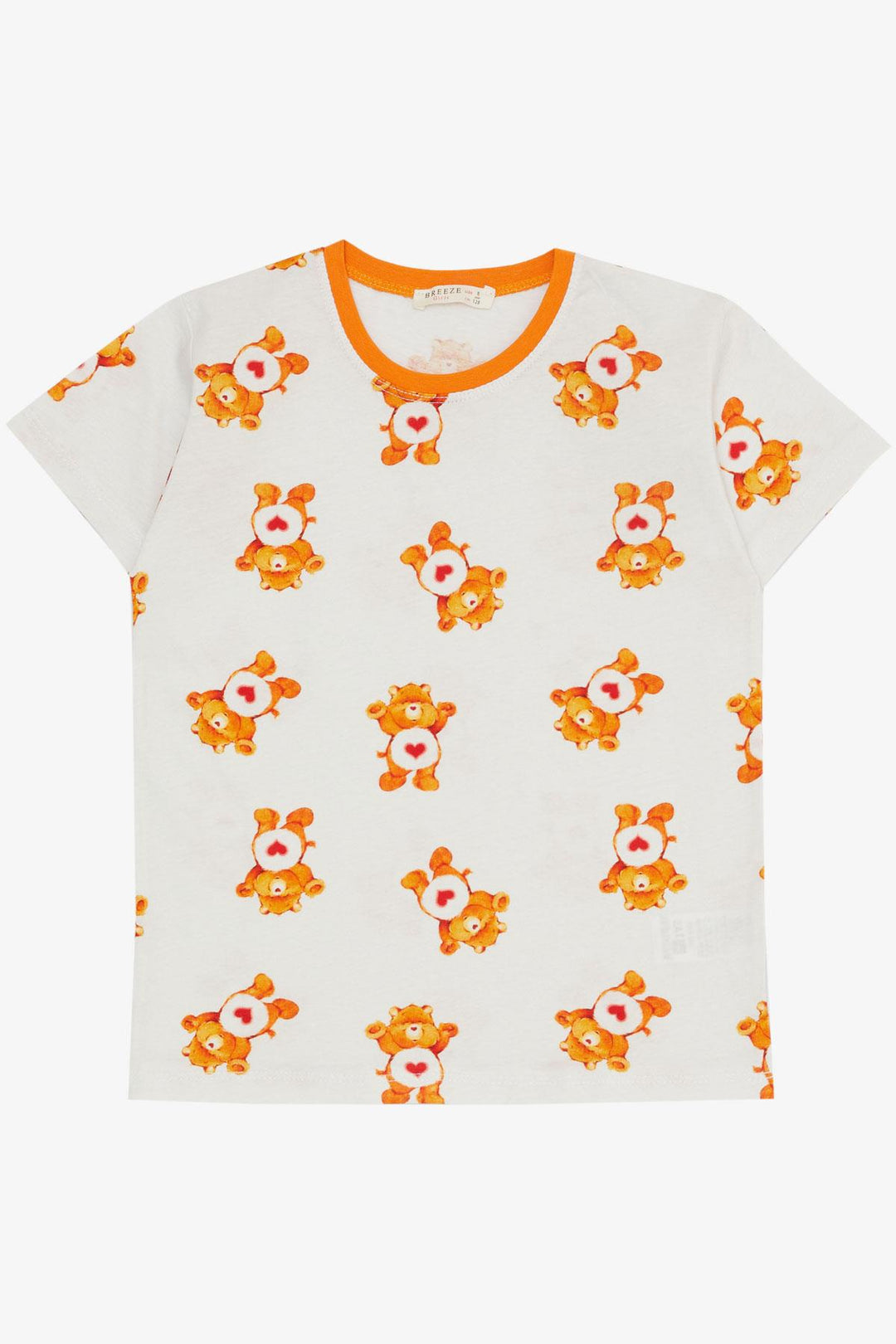 BRE Breeze Girl's Shorts Pajama Set Heart Patterned Baby Bear Design 4-8 Years, White - Brisbane