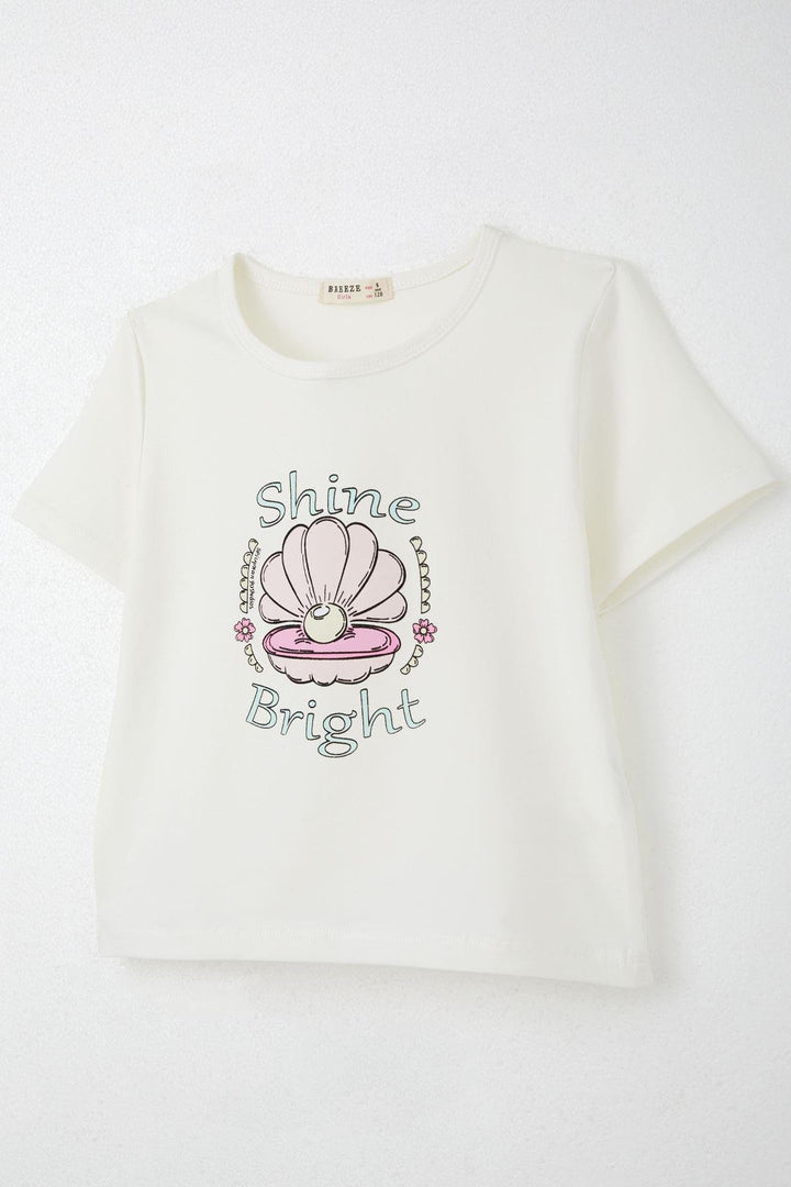 BRE Breeze Girl Child Shorts Set with Pearl Sparkle in Seashell, 50 Years, Ecru - Wiener Neustadt