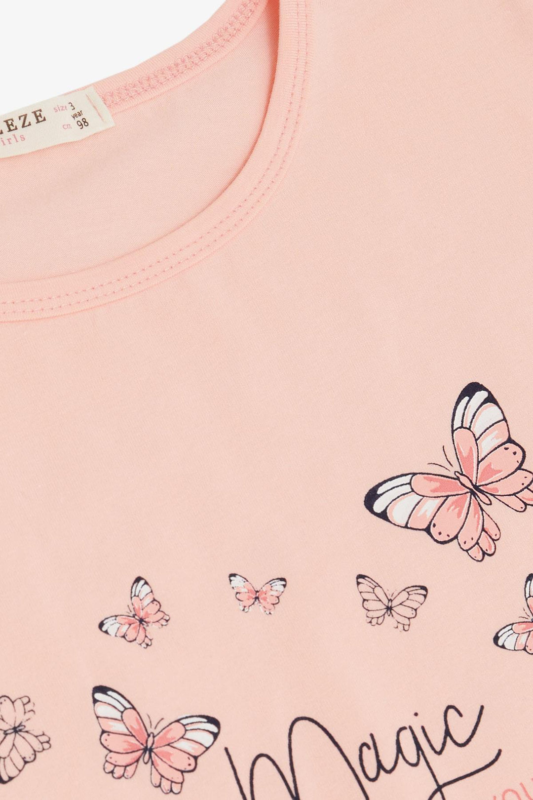 BRE Breeze Girl's Shorts Set with Butterfly Print, 3-8 Years, Salmon - Burnaby