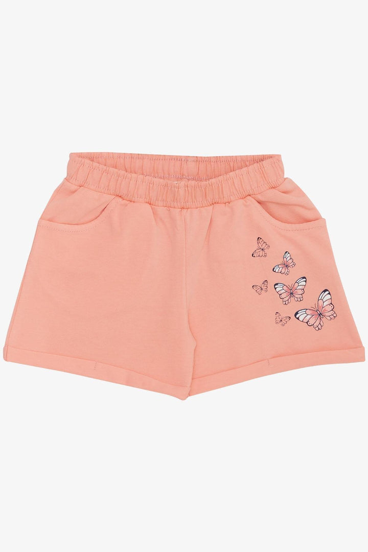 BRE Breeze Girl's Shorts Set with Butterfly Print, 3-8 Years, Beige - Avilés