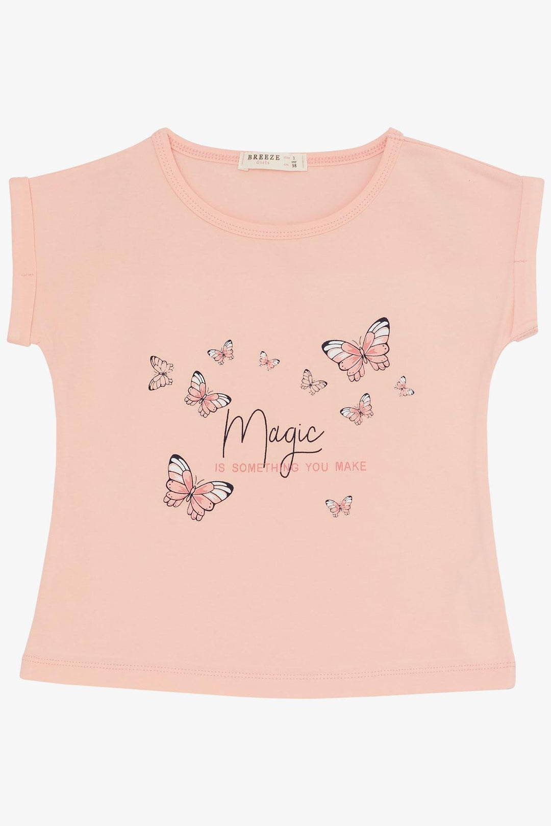BRE Breeze Girl's Shorts Set with Butterfly Print, 3-8 Years, Salmon - Burnaby