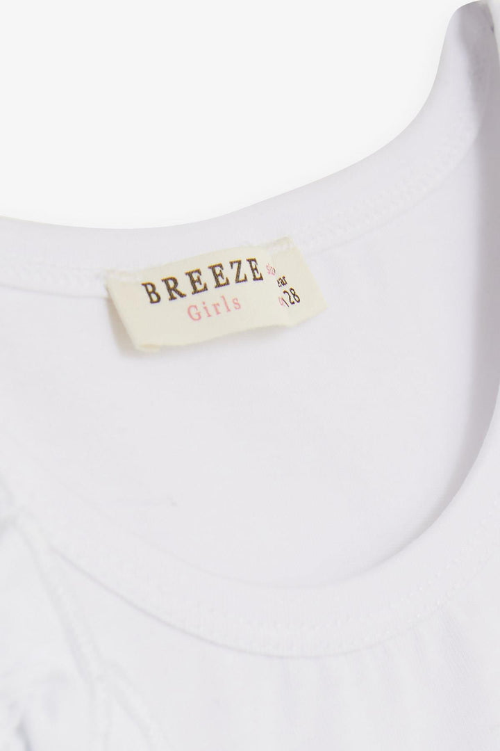 BRE Breeze Girl's Shorts Set with Polka Dot Bow Frills 4-8 Years, White - Omaha