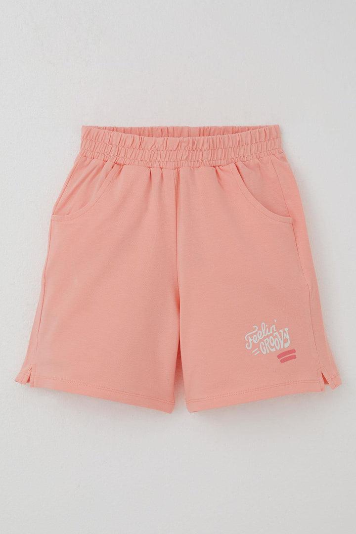 BRE Breeze Girl Child Shorts Set Love Themed Flower Printed 62 Years, Ecru - Durham