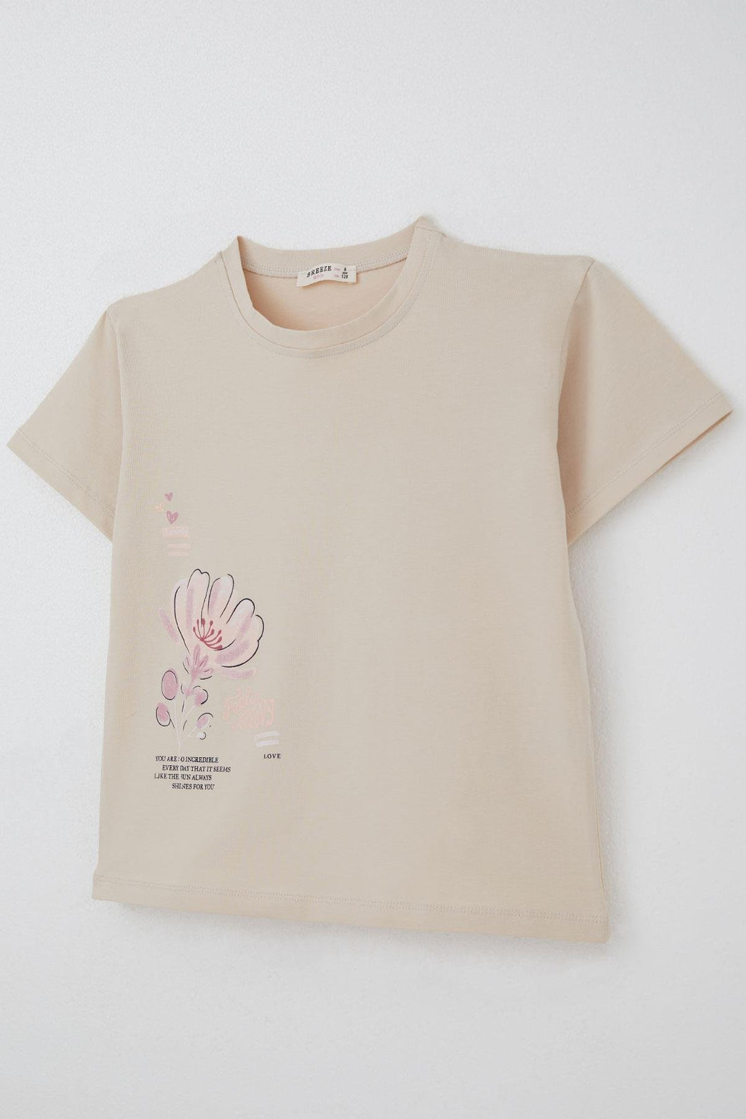 BRE Breeze Girl Child Shorts Set Love Themed Flower Printed 62 Years, Beige - Ocozocoautla de Espinosa